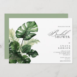 Colorful Tropical Floral | Greenery bridal shower  招待状