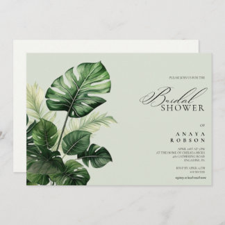 Colorful Tropical Floral | Greenery bridal shower  招待状