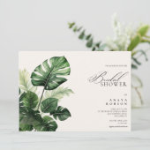 Colorful Tropical Floral | Greenery bridal shower  招待状 (スタンド正面)