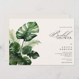 Colorful Tropical Floral | Greenery bridal shower  招待状