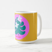 Colorful tropical floral modern name Mug コーヒーマグカップ (正面右)
