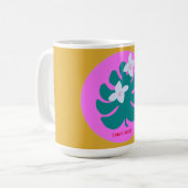 Colorful tropical floral modern name Mug コーヒーマグカップ (正面左)