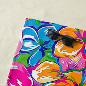Colorful Tropical Floral Pattern ビーチタオル (インサイチュ)