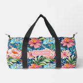 Colorful Tropical Floral Pattern Summer Flowers ダッフルバッグ (正面)