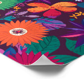 Colorful Tropical Floral Pattern with Bold Blooms ポスター (角)