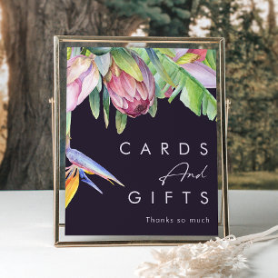Colorful Tropical Floral   Purple Cards and Gifts ポスター