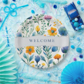 Colorful Tropical Floral Watercolor Welcome Paper  ペーパープレート (パーティー)