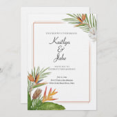Colorful Tropical Floral Wedding Invitation 招待状 (正面/裏面)