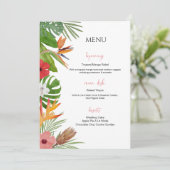 Colorful Tropical Floral  Wedding Menu メニュー (スタンド正面)