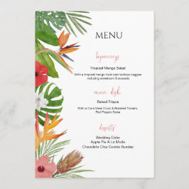 Colorful Tropical Floral  Wedding Menu メニュー