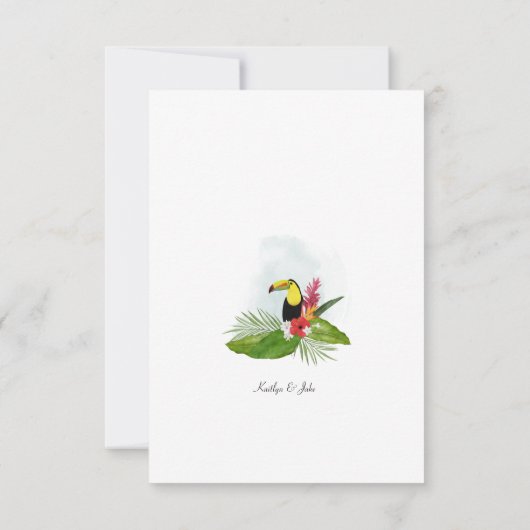 Colorful Tropical Floral Wedding RSVP (裏面)