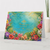 Colorful Tropical Garden Birds & Exotic Flowers| カード (裏面)