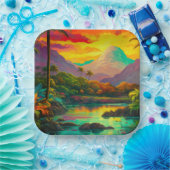 Colorful Tropical Island Paradise   ペーパープレート (パーティー)