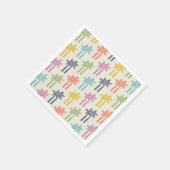 Colorful Tropical Palm Tree Pattern スタンダードカクテルナプキン (角)