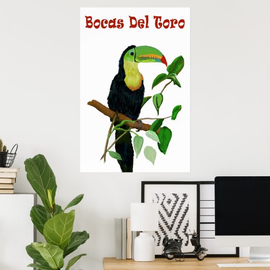 Colorful & Tropical Panamas Toucan Poster. ポスター (ホームオフィス)