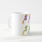 Colorful tropical parrot pattern コーヒーマグカップ (正面左)