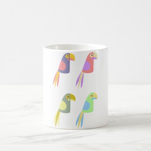 Colorful tropical parrot pattern コーヒーマグカップ (中央)