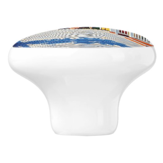 Colorful Tropical Vibrant Beach Huts セラミックノブ (側面)