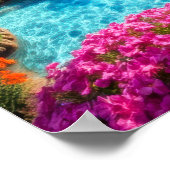 Colorful Tropical Waterfall Dreamscape Art ポスター (角)