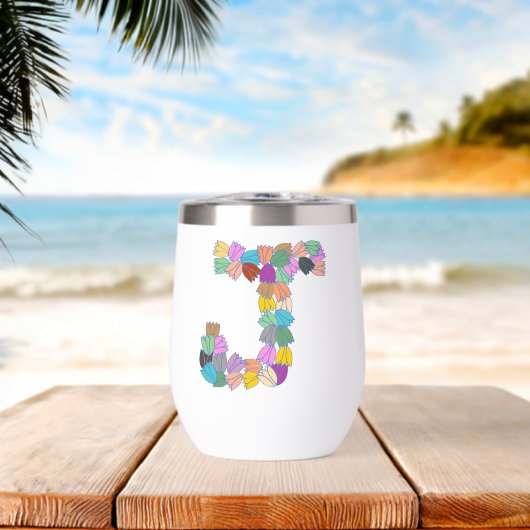 Colorful Tulip Lettered “J” (ビーチ (回転後))