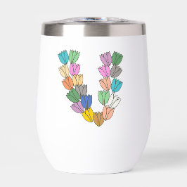 Colorful Tulip Lettered “V”