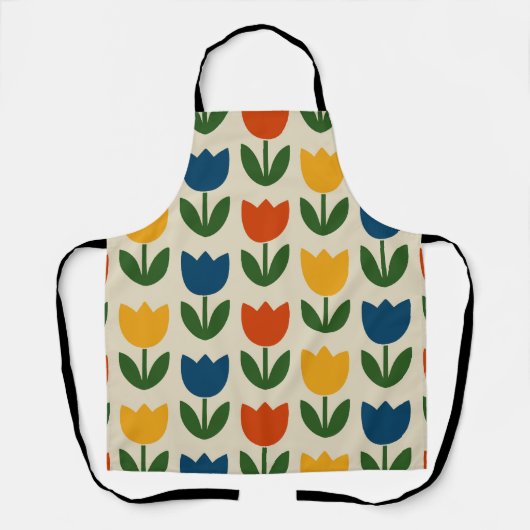 Colorful Tulip Pattern エプロン (正面)