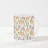 Colorful Tulip Pattern フロストグラスマグカップ (正面右)