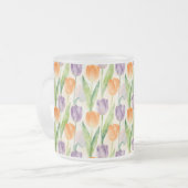 Colorful Tulip Pattern フロストグラスマグカップ (正面左)
