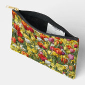Colorful Tulips & Daffodils Pattern Cosmetic Bag アクセサリーポーチ (見開き)