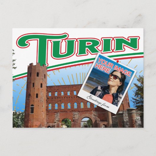 Colorful Turin Italy photo collage ポストカード (正面)