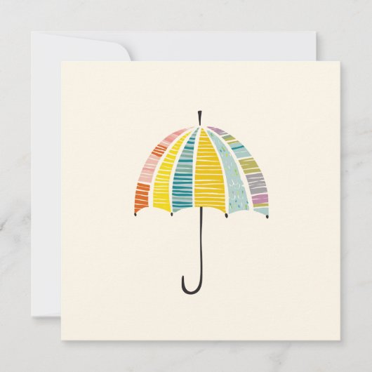Colorful Umbrella – Bright & Cheerful Rainy Day 招待状 (正面)