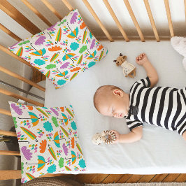 Colorful Umbrellas with Clouds and Raindrops クッション