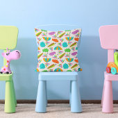 Colorful Umbrellas with Clouds and Raindrops クッション