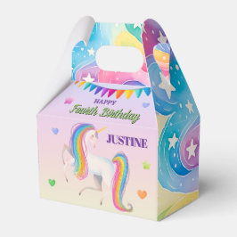 Colorful Unicorn Birthday 4"w x 2.5"l x 5"h フェイバーボックス