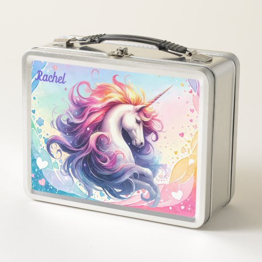 Colorful Unicorn Metal Lunch Box メタルランチボックス (正面)