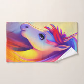 Colorful unicorn painting ハンドタオル (ハンドタオル)