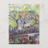 Colorful unique abstract mixed media collage ポストカード (正面)