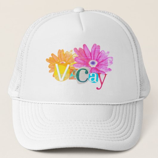 Colorful Unique Retro Vacay Mode キャップ (正面)