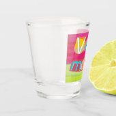 Colorful Unique Retro Vacay Mode ショットグラス (左)