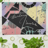 Colorful Urban Graffiti Pattern (10) キッチンタオル (折り畳み)