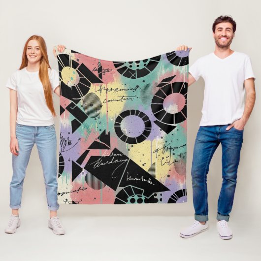 Colorful Urban Graffiti Pattern (10) フリースブランケット (インサイチュ)