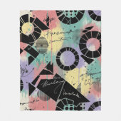 Colorful Urban Graffiti Pattern (10) フリースブランケット (正面)