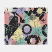 Colorful Urban Graffiti Pattern (10) フリースブランケット (正面(横))
