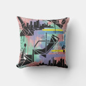 Colorful Urban Graffiti Pattern (11) クッション (正面)