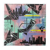 Colorful Urban Graffiti Pattern (11) タイル (正面)