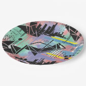 Colorful Urban Graffiti Pattern (11) ペーパープレート (アングル)