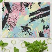Colorful Urban Graffiti Pattern (12) キッチンタオル (折り畳み)
