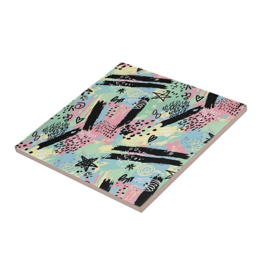 Colorful Urban Graffiti Pattern (12) タイル (側面)