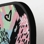 Colorful Urban Graffiti Pattern (12) ピックルボールラケット (左詳細)