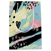 Colorful Urban Graffiti Pattern (12) ミディアムペーパーバッグ (正面)